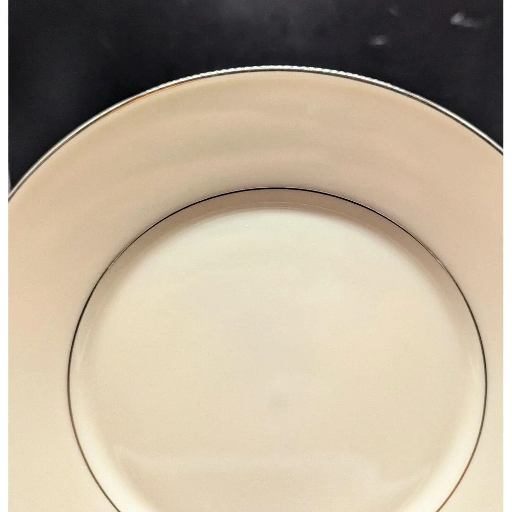 Set Of 7 Vintage Lenox Maywood China Salad Dessert Plate Cream Platinum 8